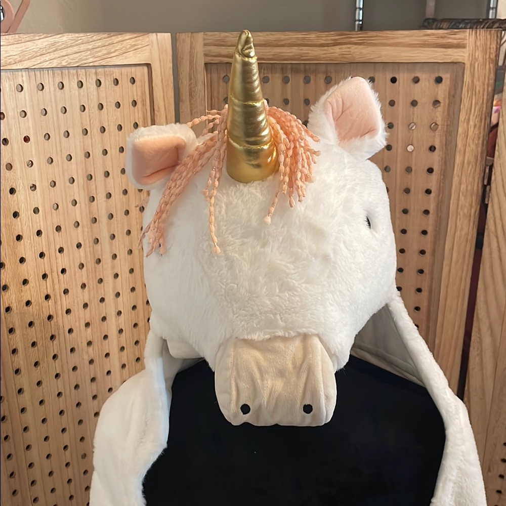 Plush‎ Unicorn Hat with Golden Horn
